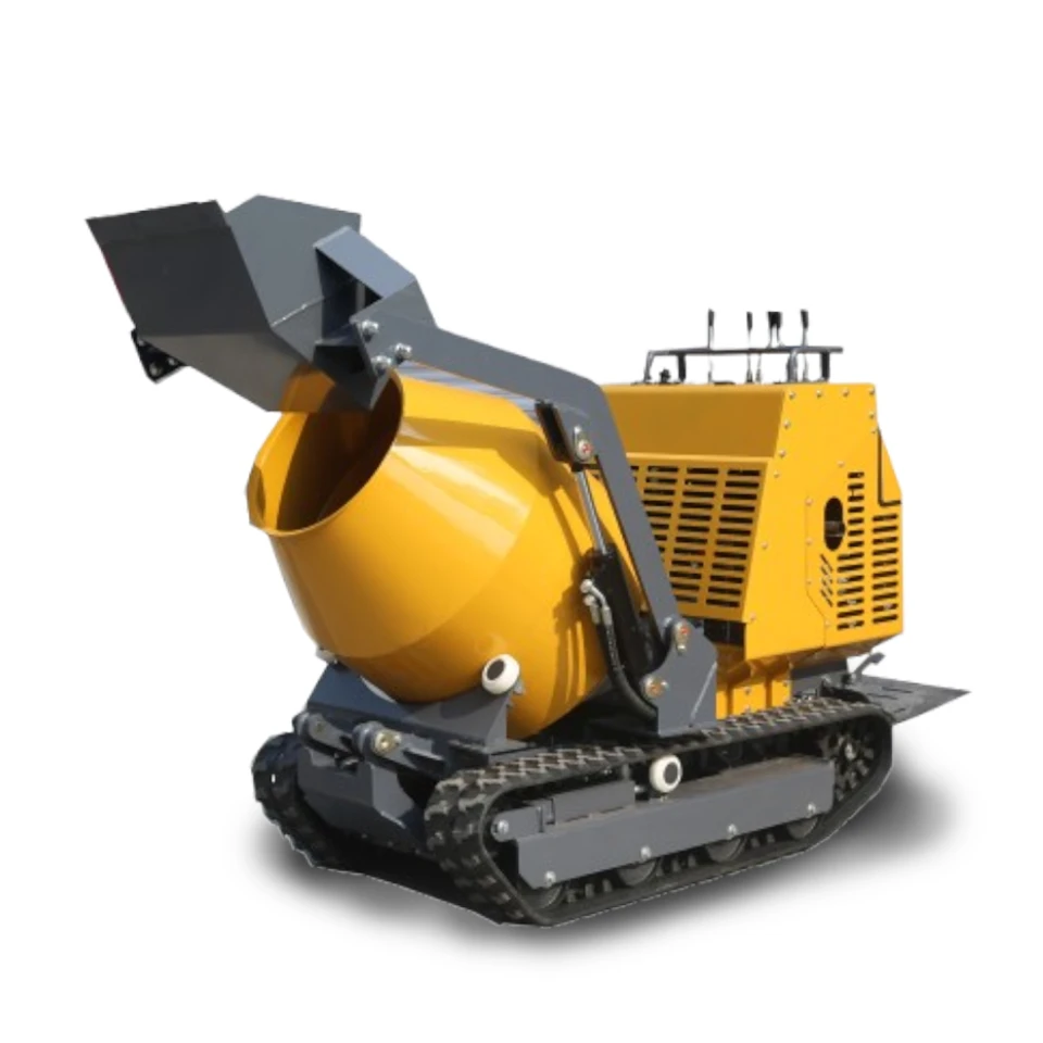 Hormigonera sobre orugas TLERA de 750 kg con potente motor y diseño de orugas
